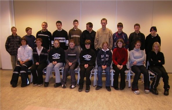 B-klassen ved mot ungdomsskole, 1998-2001.