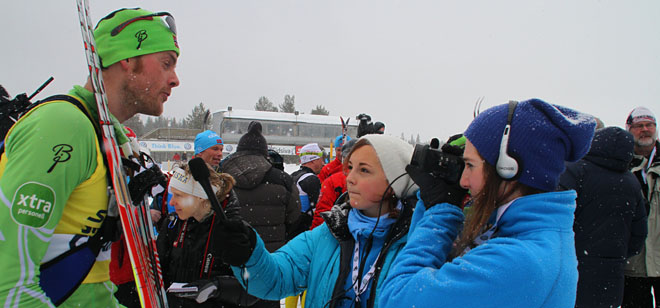 Ida Martea intervjuer Jørgen Aukland på Lillehammer. Helena filmer.