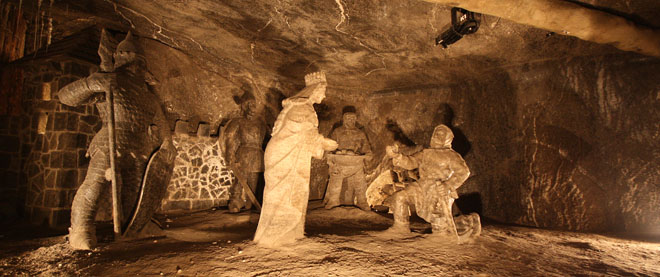 Skulpturer i saltgruvene