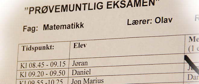 Prøvemuntlig eksamen 2013.